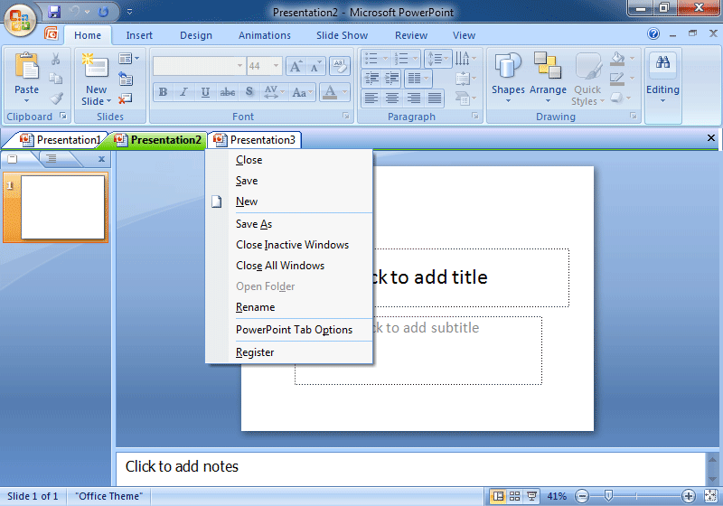 Office tabs for powerpoint 32 bit 2.1.36 add tab control capability to your micr