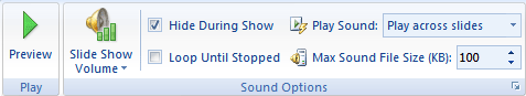 play sound across slides in powerpoint 2007