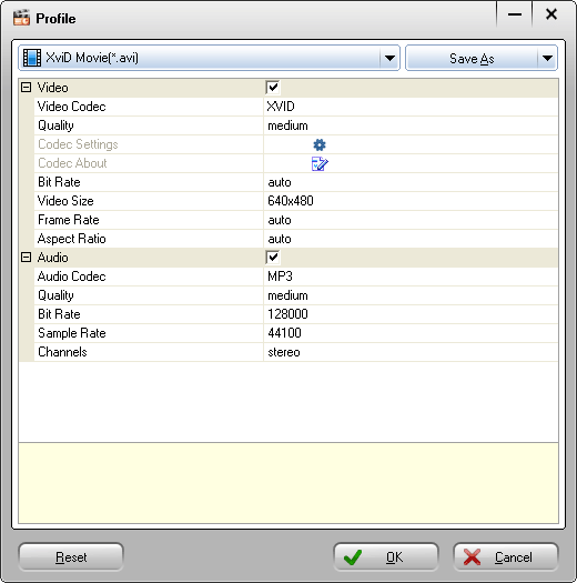 Áudio e Vídeo configurações