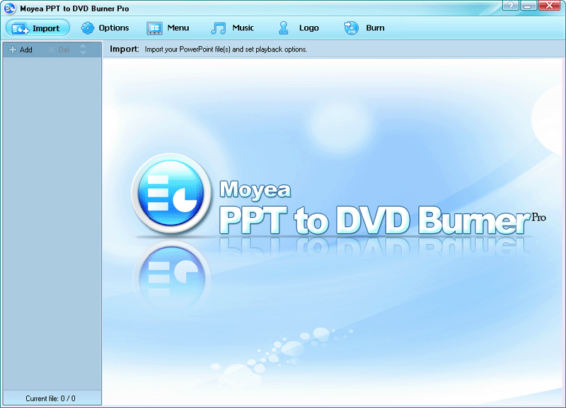 Click to view Moyea PPT to DVD Burner Pro 4.7.0.6 screenshot